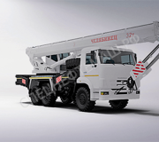 КС-55733-26 КАМАЗ 6x6 221 (300) кВт (л.с.) Грузоподъемность: 32 т. Длина стрелы: 26,7 м