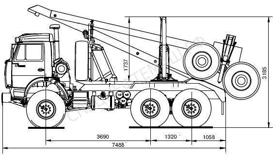 Камаз 43118 сортиментовоз чертеж